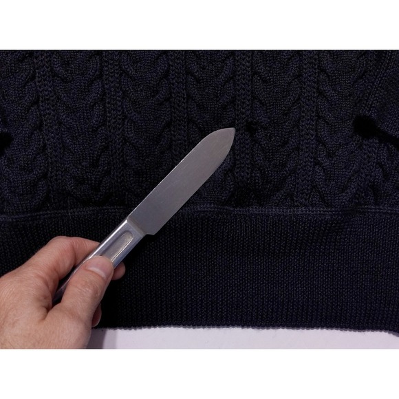 Vintage DESCENTE Walt Disney World Golf Classic Cable Knit Wool Sweater Black XL - Picture 8 of 12